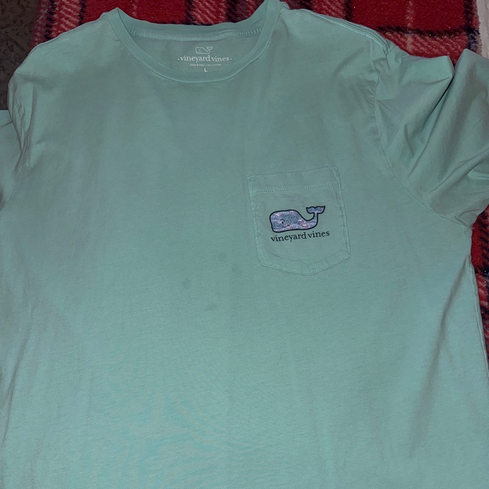 Mint blue vineyard vines shirt